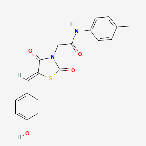 molecular formula C19H16N2O4S B5129275 2-[5-(4-hydroxybenzylidene)-2,4-dioxo-1,3-thiazolidin-3-yl]-N-(4-methylphenyl)acetamide 