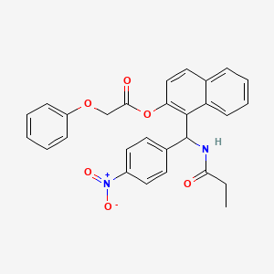 molecular formula C28H24N2O6 B5129285 1-[(4-nitrophenyl)(propionylamino)methyl]-2-naphthyl phenoxyacetate 