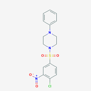 molecular formula C16H16ClN3O4S B5129304 1-[(4-chloro-3-nitrophenyl)sulfonyl]-4-phenylpiperazine 