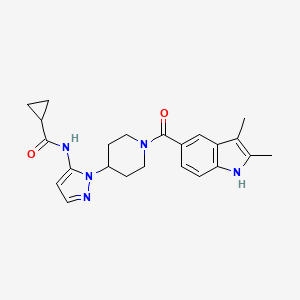 molecular formula C23H27N5O2 B5129314 N-(1-{1-[(2,3-dimethyl-1H-indol-5-yl)carbonyl]-4-piperidinyl}-1H-pyrazol-5-yl)cyclopropanecarboxamide 