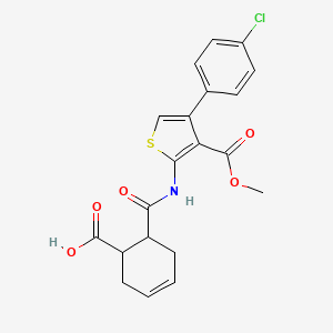 molecular formula C20H18ClNO5S B5129335 6-({[4-(4-chlorophenyl)-3-(methoxycarbonyl)-2-thienyl]amino}carbonyl)-3-cyclohexene-1-carboxylic acid 
