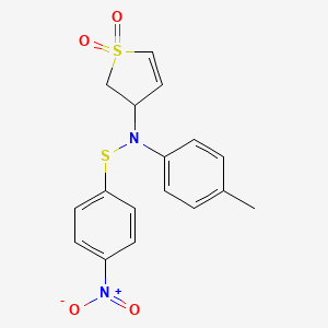 molecular formula C17H16N2O4S2 B5129347 3-{(4-methylphenyl)[(4-nitrophenyl)thio]amino}-2,3-dihydrothiophene 1,1-dioxide 