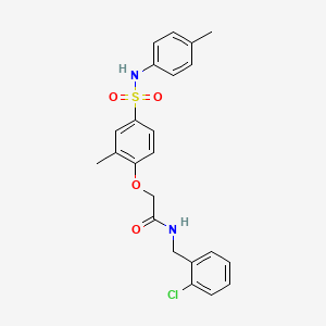 molecular formula C23H23ClN2O4S B5129352 N-(2-chlorobenzyl)-2-(2-methyl-4-{[(4-methylphenyl)amino]sulfonyl}phenoxy)acetamide 