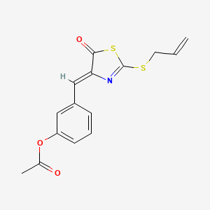 molecular formula C15H13NO3S2 B5129372 3-{[2-(allylthio)-5-oxo-1,3-thiazol-4(5H)-ylidene]methyl}phenyl acetate 