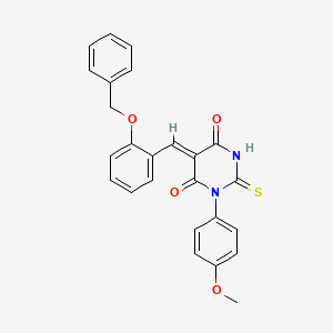 molecular formula C25H20N2O4S B5129378 5-[2-(benzyloxy)benzylidene]-1-(4-methoxyphenyl)-2-thioxodihydro-4,6(1H,5H)-pyrimidinedione 