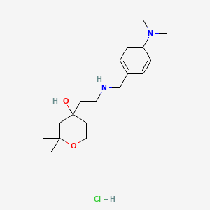 molecular formula C18H31ClN2O2 B5129395 4-(2-{[4-(dimethylamino)benzyl]amino}ethyl)-2,2-dimethyltetrahydro-2H-pyran-4-ol hydrochloride 