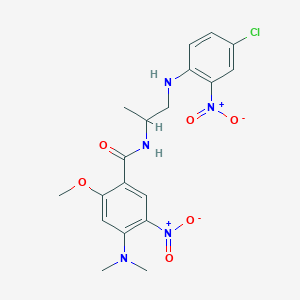 molecular formula C19H22ClN5O6 B5129397 N-{2-[(4-chloro-2-nitrophenyl)amino]-1-methylethyl}-4-(dimethylamino)-2-methoxy-5-nitrobenzamide 
