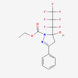 ethyl 5-(heptafluoropropyl)-5-hydroxy-3-phenyl-4,5-dihydro-1H-pyrazole-1-carboxylate