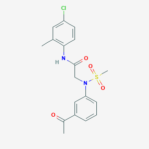 molecular formula C18H19ClN2O4S B5129455 N~2~-(3-acetylphenyl)-N~1~-(4-chloro-2-methylphenyl)-N~2~-(methylsulfonyl)glycinamide 