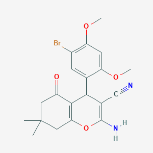 molecular formula C20H21BrN2O4 B5129493 2-amino-4-(5-bromo-2,4-dimethoxyphenyl)-7,7-dimethyl-5-oxo-5,6,7,8-tetrahydro-4H-chromene-3-carbonitrile 