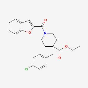 molecular formula C24H24ClNO4 B5129501 ethyl 1-(1-benzofuran-2-ylcarbonyl)-4-(4-chlorobenzyl)-4-piperidinecarboxylate 