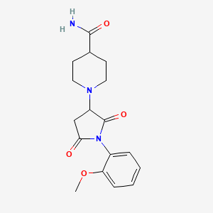 molecular formula C17H21N3O4 B5129503 1-[1-(2-methoxyphenyl)-2,5-dioxo-3-pyrrolidinyl]-4-piperidinecarboxamide 