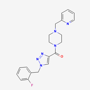 molecular formula C20H21FN6O B5129517 1-{[1-(2-fluorobenzyl)-1H-1,2,3-triazol-4-yl]carbonyl}-4-(2-pyridinylmethyl)piperazine 