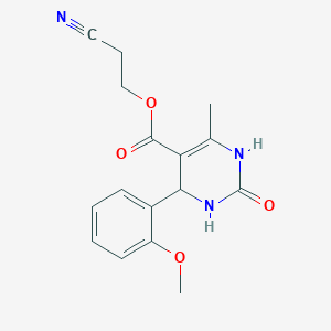 molecular formula C16H17N3O4 B5129548 2-cyanoethyl 4-(2-methoxyphenyl)-6-methyl-2-oxo-1,2,3,4-tetrahydro-5-pyrimidinecarboxylate 