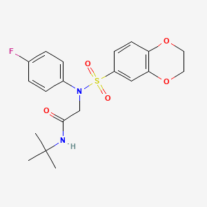molecular formula C20H23FN2O5S B5129558 N~1~-(tert-butyl)-N~2~-(2,3-dihydro-1,4-benzodioxin-6-ylsulfonyl)-N~2~-(4-fluorophenyl)glycinamide 