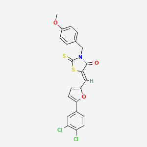 molecular formula C22H15Cl2NO3S2 B5129567 5-{[5-(3,4-dichlorophenyl)-2-furyl]methylene}-3-(4-methoxybenzyl)-2-thioxo-1,3-thiazolidin-4-one 