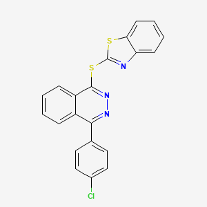 molecular formula C21H12ClN3S2 B5129584 1-(1,3-benzothiazol-2-ylthio)-4-(4-chlorophenyl)phthalazine 