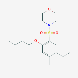 molecular formula C18H29NO4S B512959 4-{[2-Butoxy-4-methyl-5-(methylethyl)phenyl]sulfonyl}morpholine CAS No. 941009-06-9