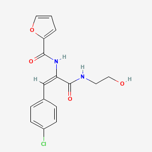 molecular formula C16H15ClN2O4 B5129596 N-(2-(4-chlorophenyl)-1-{[(2-hydroxyethyl)amino]carbonyl}vinyl)-2-furamide 
