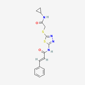 molecular formula C16H16N4O2S2 B5129606 N-(5-{[2-(cyclopropylamino)-2-oxoethyl]thio}-1,3,4-thiadiazol-2-yl)-3-phenylacrylamide 