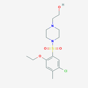 molecular formula C15H23ClN2O4S B512961 2-{4-[(5-Chloro-2-ethoxy-4-methylphenyl)sulfonyl]-1-piperazinyl}ethanol CAS No. 940988-91-0