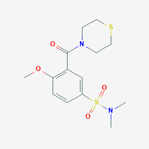 4-methoxy-N,N-dimethyl-3-(4-thiomorpholinylcarbonyl)benzenesulfonamide