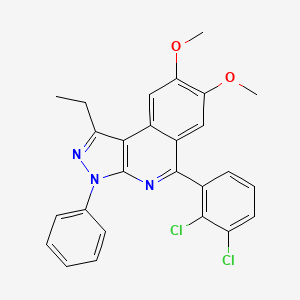 molecular formula C26H21Cl2N3O2 B5129632 5-(2,3-dichlorophenyl)-1-ethyl-7,8-dimethoxy-3-phenyl-3H-pyrazolo[3,4-c]isoquinoline 