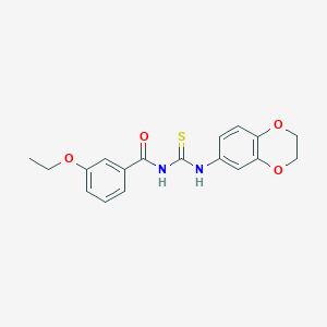 molecular formula C18H18N2O4S B5129642 N-[(2,3-dihydro-1,4-benzodioxin-6-ylamino)carbonothioyl]-3-ethoxybenzamide 