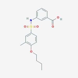 molecular formula C18H21NO5S B512965 3-{[(4-Butoxy-3-methylphenyl)sulfonyl]amino}benzoic acid CAS No. 941263-40-7