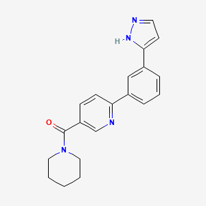 molecular formula C20H20N4O B5129650 5-(1-piperidinylcarbonyl)-2-[3-(1H-pyrazol-3-yl)phenyl]pyridine 