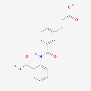 molecular formula C16H13NO5S B5129660 2-({3-[(carboxymethyl)thio]benzoyl}amino)benzoic acid 