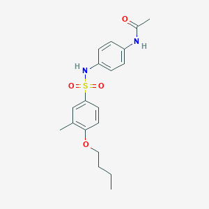 molecular formula C19H24N2O4S B512967 N-(4-{[(4-butoxy-3-methylphenyl)sulfonyl]amino}phenyl)acetamide CAS No. 940989-32-2