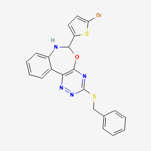 molecular formula C21H15BrN4OS2 B5129682 3-(benzylthio)-6-(5-bromo-2-thienyl)-6,7-dihydro[1,2,4]triazino[5,6-d][3,1]benzoxazepine 