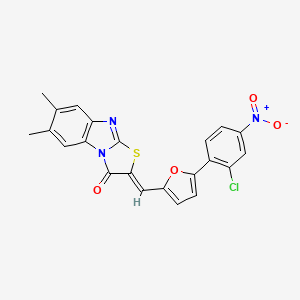 molecular formula C22H14ClN3O4S B5129694 2-{[5-(2-chloro-4-nitrophenyl)-2-furyl]methylene}-6,7-dimethyl[1,3]thiazolo[3,2-a]benzimidazol-3(2H)-one 