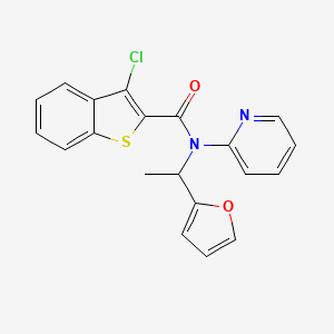 molecular formula C20H15ClN2O2S B5129701 3-chloro-N-[1-(2-furyl)ethyl]-N-2-pyridinyl-1-benzothiophene-2-carboxamide 