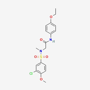 molecular formula C18H21ClN2O5S B5129713 N~2~-[(3-chloro-4-methoxyphenyl)sulfonyl]-N~1~-(4-ethoxyphenyl)-N~2~-methylglycinamide 