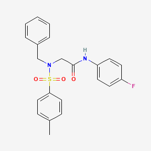 molecular formula C22H21FN2O3S B5129732 N~2~-benzyl-N~1~-(4-fluorophenyl)-N~2~-[(4-methylphenyl)sulfonyl]glycinamide 
