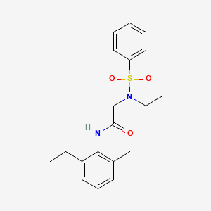 molecular formula C19H24N2O3S B5129752 N~2~-ethyl-N~1~-(2-ethyl-6-methylphenyl)-N~2~-(phenylsulfonyl)glycinamide 