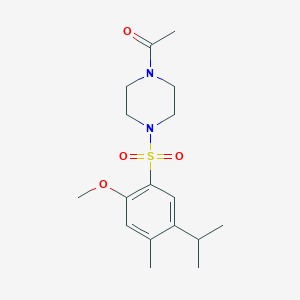 1-{4-[2-Methoxy-4-methyl-5-(propan-2-yl)benzenesulfonyl]piperazin-1-yl}ethan-1-one