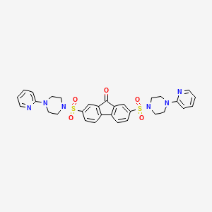 molecular formula C31H30N6O5S2 B5129773 2,7-bis{[4-(2-pyridinyl)-1-piperazinyl]sulfonyl}-9H-fluoren-9-one 