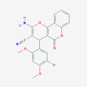 molecular formula C21H15BrN2O5 B5129796 2-amino-4-(5-bromo-2,4-dimethoxyphenyl)-5-oxo-4H,5H-pyrano[3,2-c]chromene-3-carbonitrile 