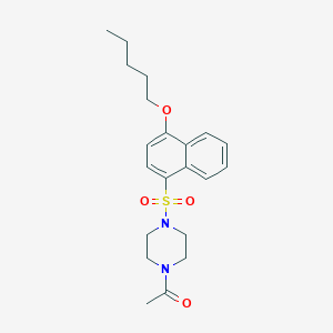 molecular formula C21H28N2O4S B512980 1-Acetyl-4-[(4-pentyloxynaphthyl)sulfonyl]piperazine CAS No. 941263-92-9