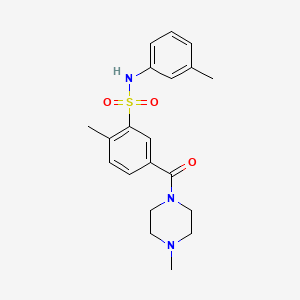 molecular formula C20H25N3O3S B5129832 2-methyl-N-(3-methylphenyl)-5-[(4-methyl-1-piperazinyl)carbonyl]benzenesulfonamide 