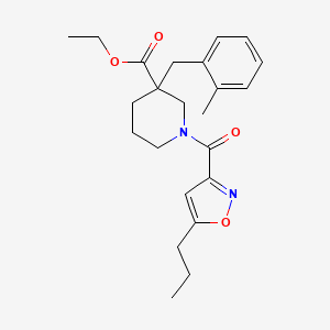 molecular formula C23H30N2O4 B5129839 ethyl 3-(2-methylbenzyl)-1-[(5-propyl-3-isoxazolyl)carbonyl]-3-piperidinecarboxylate 