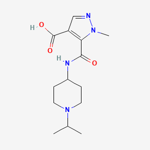 molecular formula C14H22N4O3 B5129846 5-{[(1-isopropyl-4-piperidinyl)amino]carbonyl}-1-methyl-1H-pyrazole-4-carboxylic acid 
