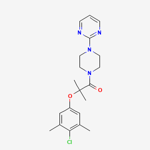 molecular formula C20H25ClN4O2 B5129861 2-{4-[2-(4-chloro-3,5-dimethylphenoxy)-2-methylpropanoyl]-1-piperazinyl}pyrimidine 