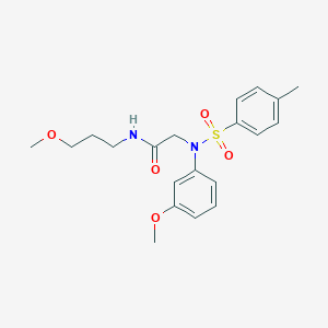 molecular formula C20H26N2O5S B5129875 N~2~-(3-methoxyphenyl)-N~1~-(3-methoxypropyl)-N~2~-[(4-methylphenyl)sulfonyl]glycinamide 