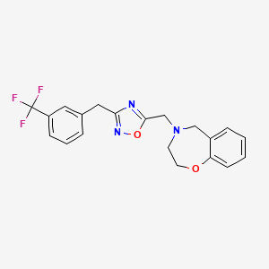 molecular formula C20H18F3N3O2 B5129884 4-({3-[3-(trifluoromethyl)benzyl]-1,2,4-oxadiazol-5-yl}methyl)-2,3,4,5-tetrahydro-1,4-benzoxazepine 
