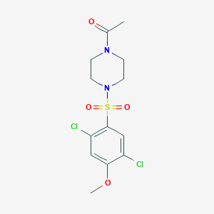 molecular formula C13H16Cl2N2O4S B512989 1-[4-(2,5-Dichloro-4-methoxybenzenesulfonyl)piperazin-1-yl]ethan-1-one CAS No. 941008-75-9