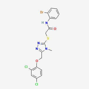 molecular formula C18H15BrCl2N4O2S B5129894 N-(2-bromophenyl)-2-({5-[(2,4-dichlorophenoxy)methyl]-4-methyl-4H-1,2,4-triazol-3-yl}thio)acetamide 